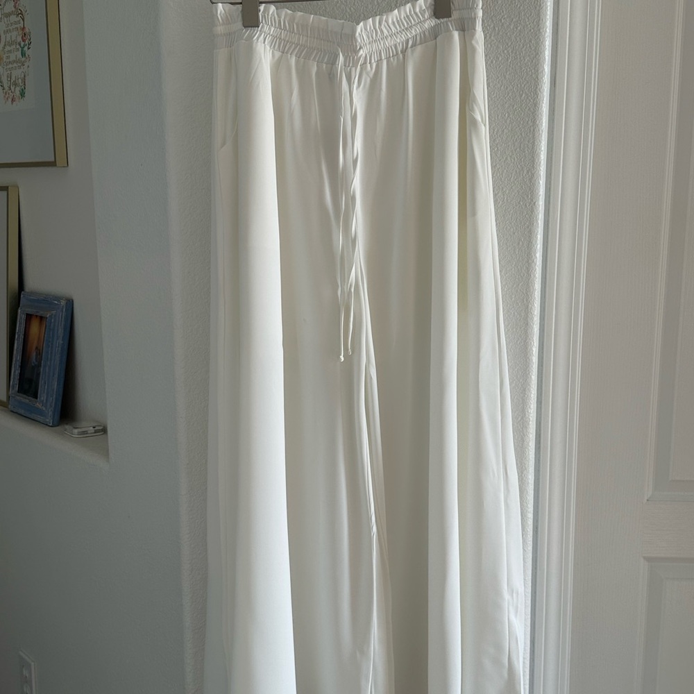 White Wide-Leg Pants